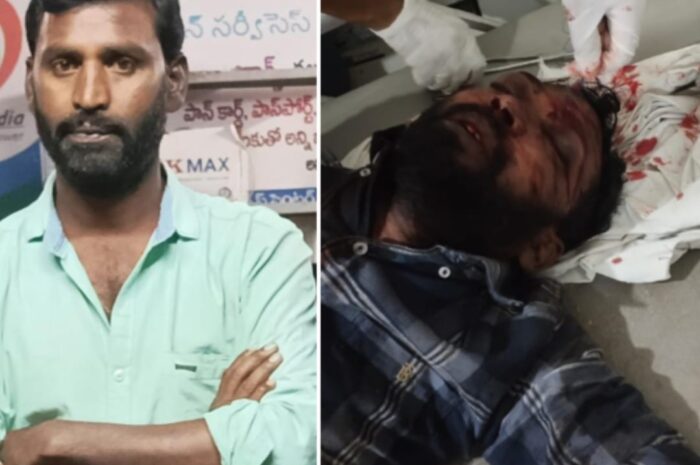 The reporter waits for help: రోడ్డు ప్రమాదంలో పాత్రికేయునికి తీవ్రగాయాలు