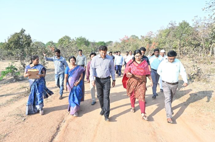 Inspection of school building site: పాఠశాల భవన నిర్మాణ స్థల పరిశీలన