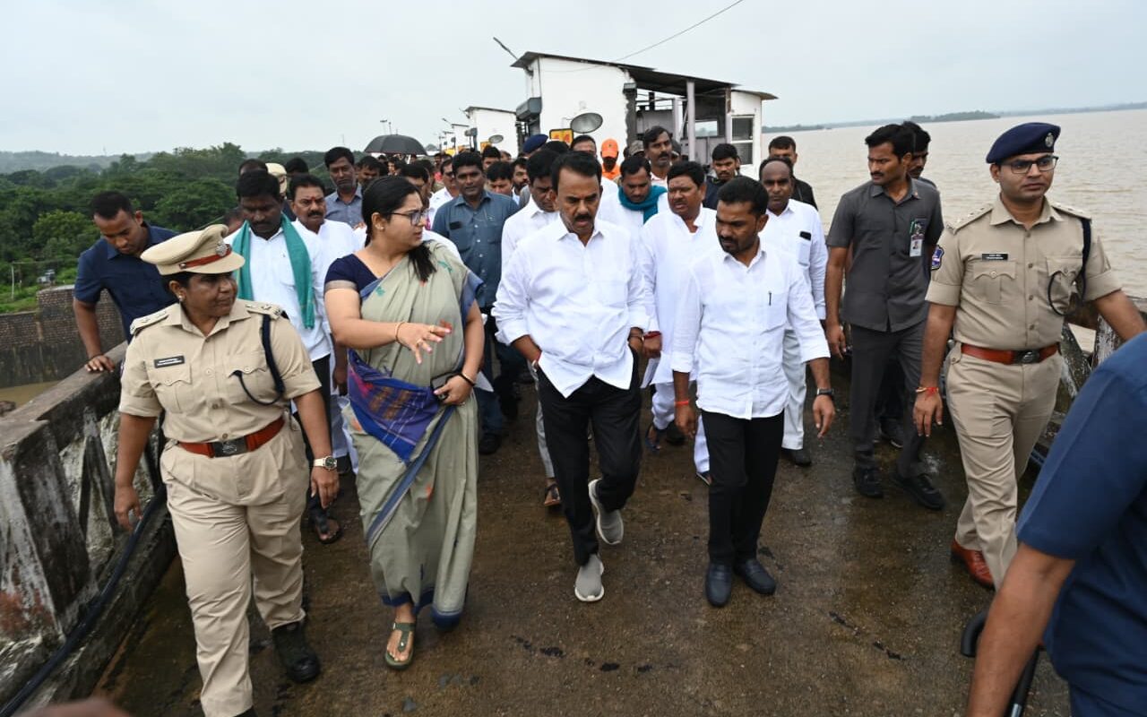 Nirmal heavy rains crop damage relief Jupally Krishna Rao Kadam project