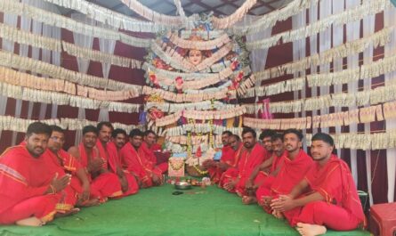 Durga Mata decoration with currency notes Lokeshwaram