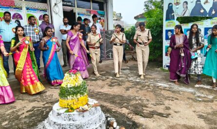Women police celebrate Bathukamma in Khanapur