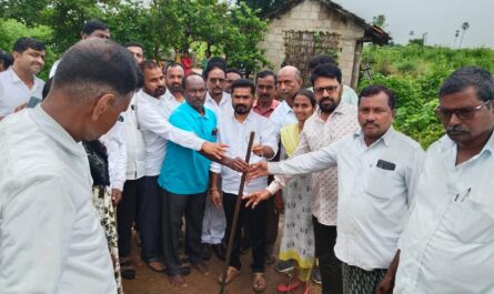 Bozzu Patel performs foundation ceremony for Indiramma housing in Dilawarpur village