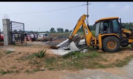 Officials crackdown on land encroachments in Nirmal